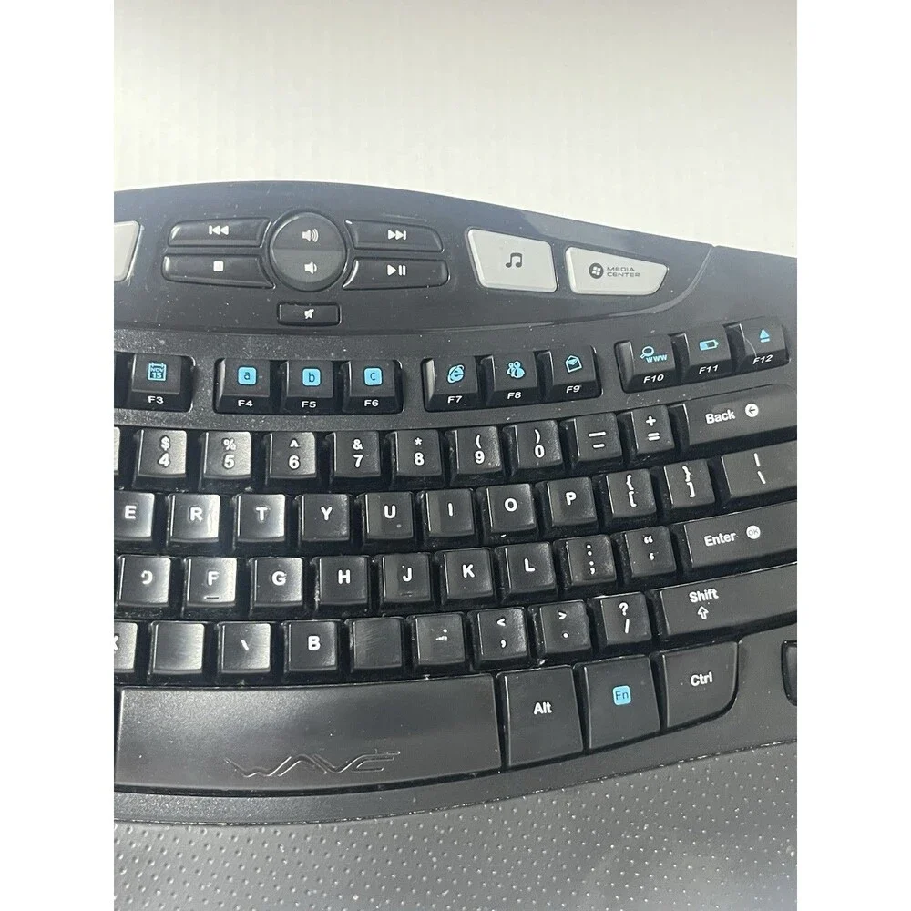 Logitech K350 Ergonmic Wireless Keyboard Multimedia Black TESTED WORKS NO DONGLE
